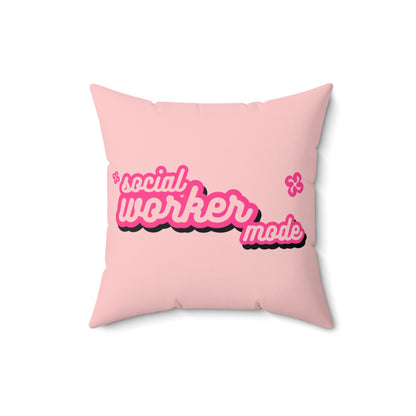 Social Worker Mode Spun Polyester Square Pillow Light Pink