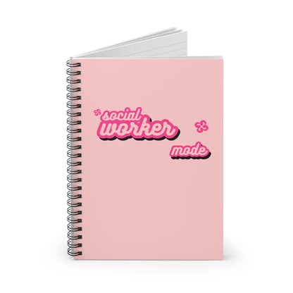 Social Work Month Collection Pink Notebook: Social Worker Mode | Spiral Notebook - Ruled Line