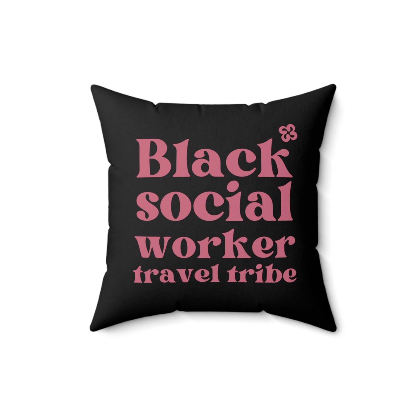 Black Social Worker Travel Tribe v2 Printed Spun Polyester Square Pillow