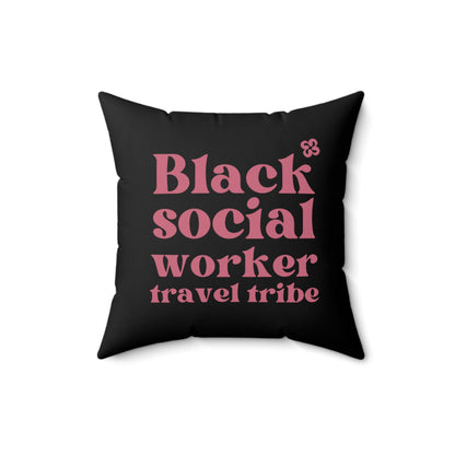 Black Social Worker Travel Tribe Printed Spun Polyester Square Pillow