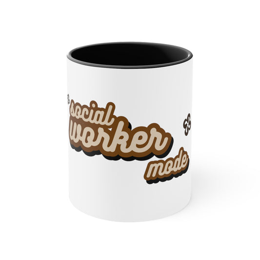 Social Worker Mode Brown Coffee Mug, 11oz