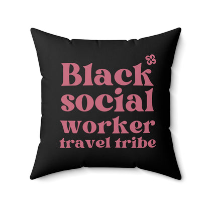 Black Social Worker Travel Tribe Printed Spun Polyester Square Pillow