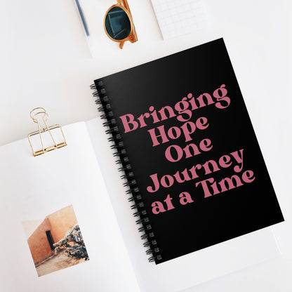 Social Month Collection Spiral Notebook Bringing Hope One Journey at a Time Covered - Ruled Line