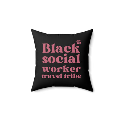 Black Social Worker Travel Tribe Printed Spun Polyester Square Pillow