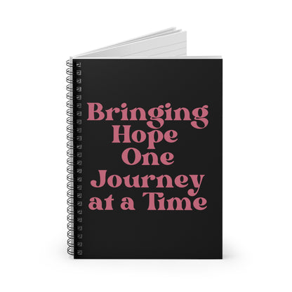 Social Month Collection Spiral Notebook Bringing Hope One Journey at a Time Covered - Ruled Line