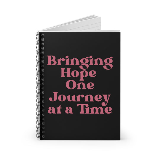 Social Month Collection Spiral Notebook Bringing Hope One Journey at a Time Covered - Ruled Line