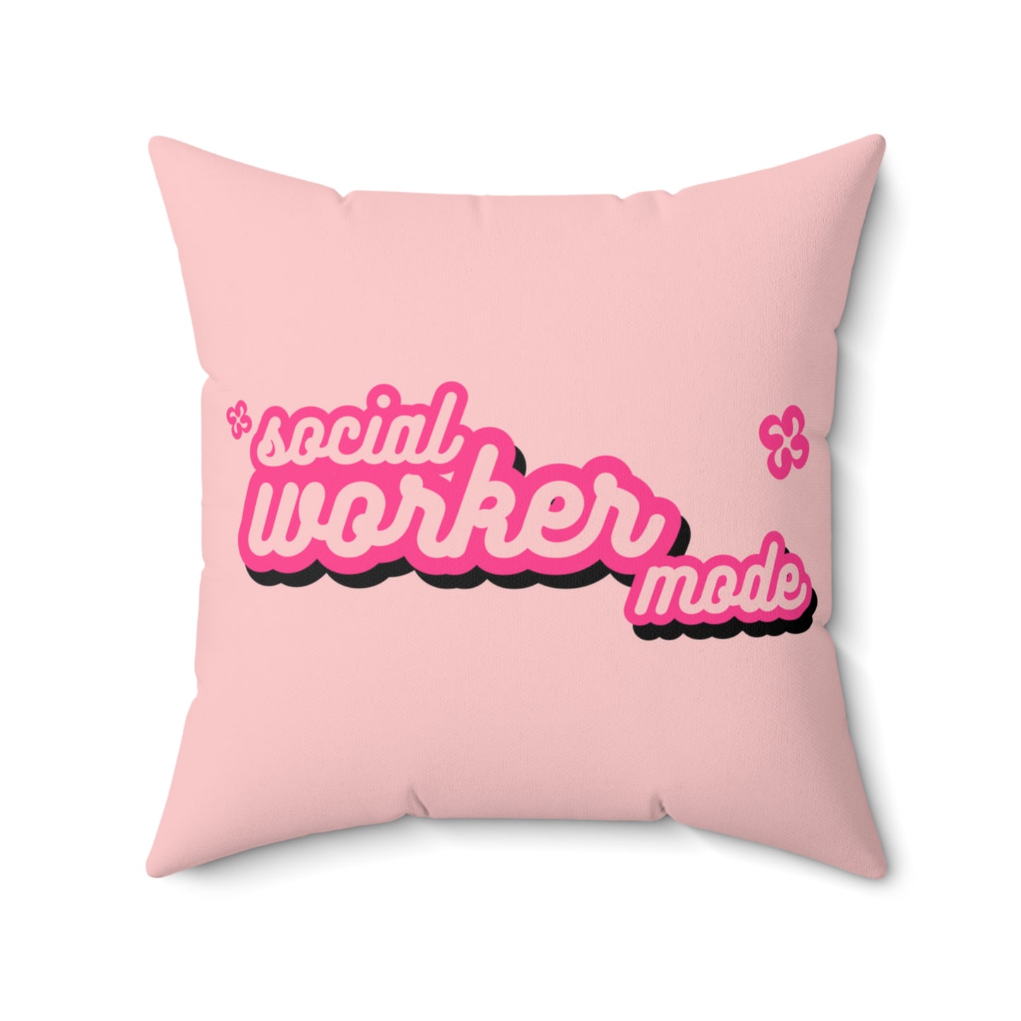 Social Worker Mode Spun Polyester Square Pillow Light Pink