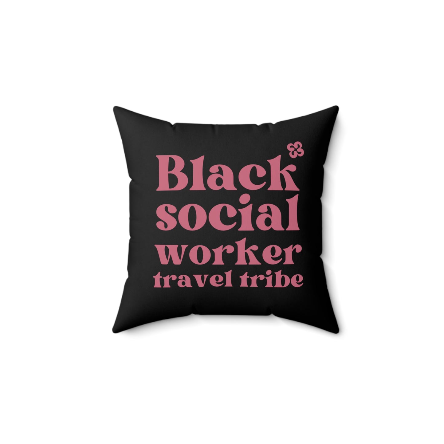 Black Social Worker Travel Tribe v2 Printed Spun Polyester Square Pillow