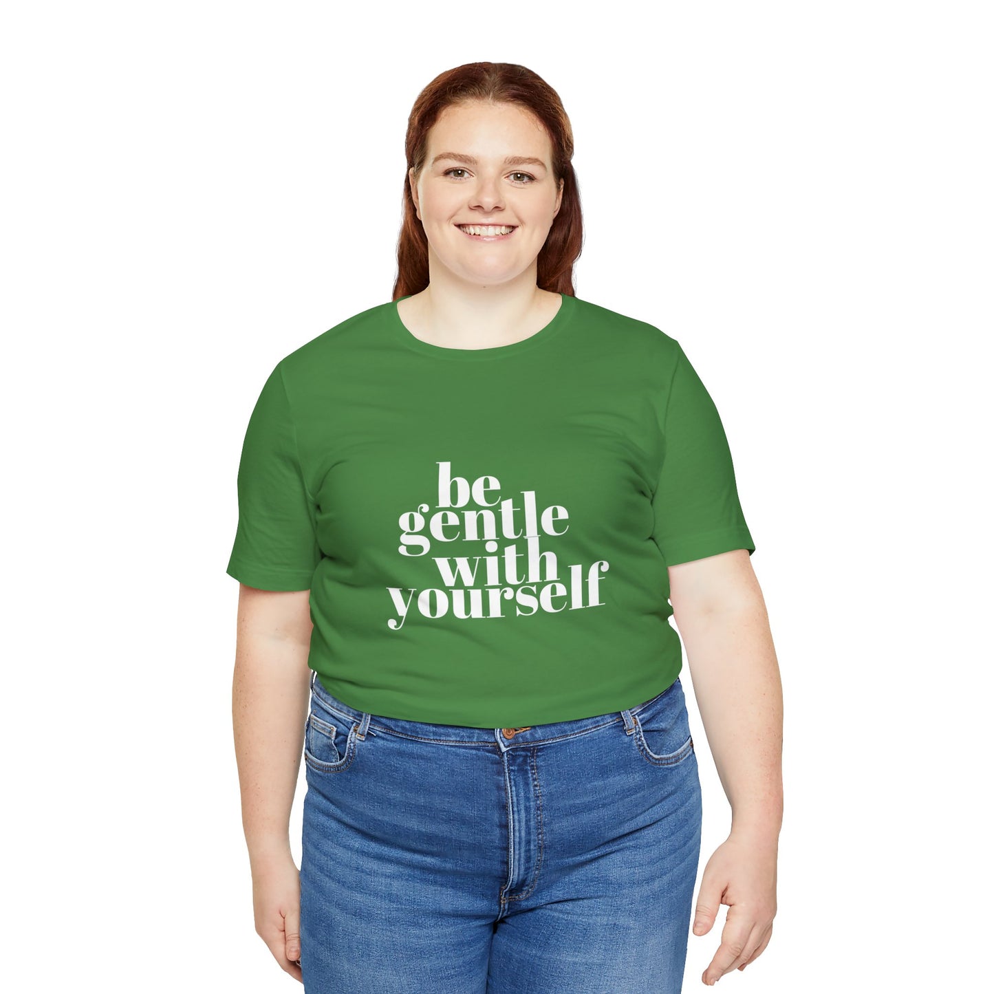 White Be Gentle With Yourself Unisex Jersey Short Sleeve Tee