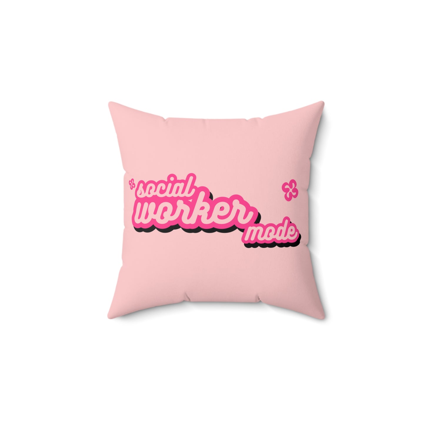 Social Worker Mode Spun Polyester Square Pillow Light Pink