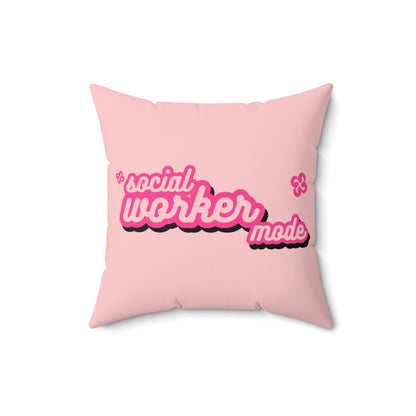 Social Worker Mode Spun Polyester Square Pillow Light Pink