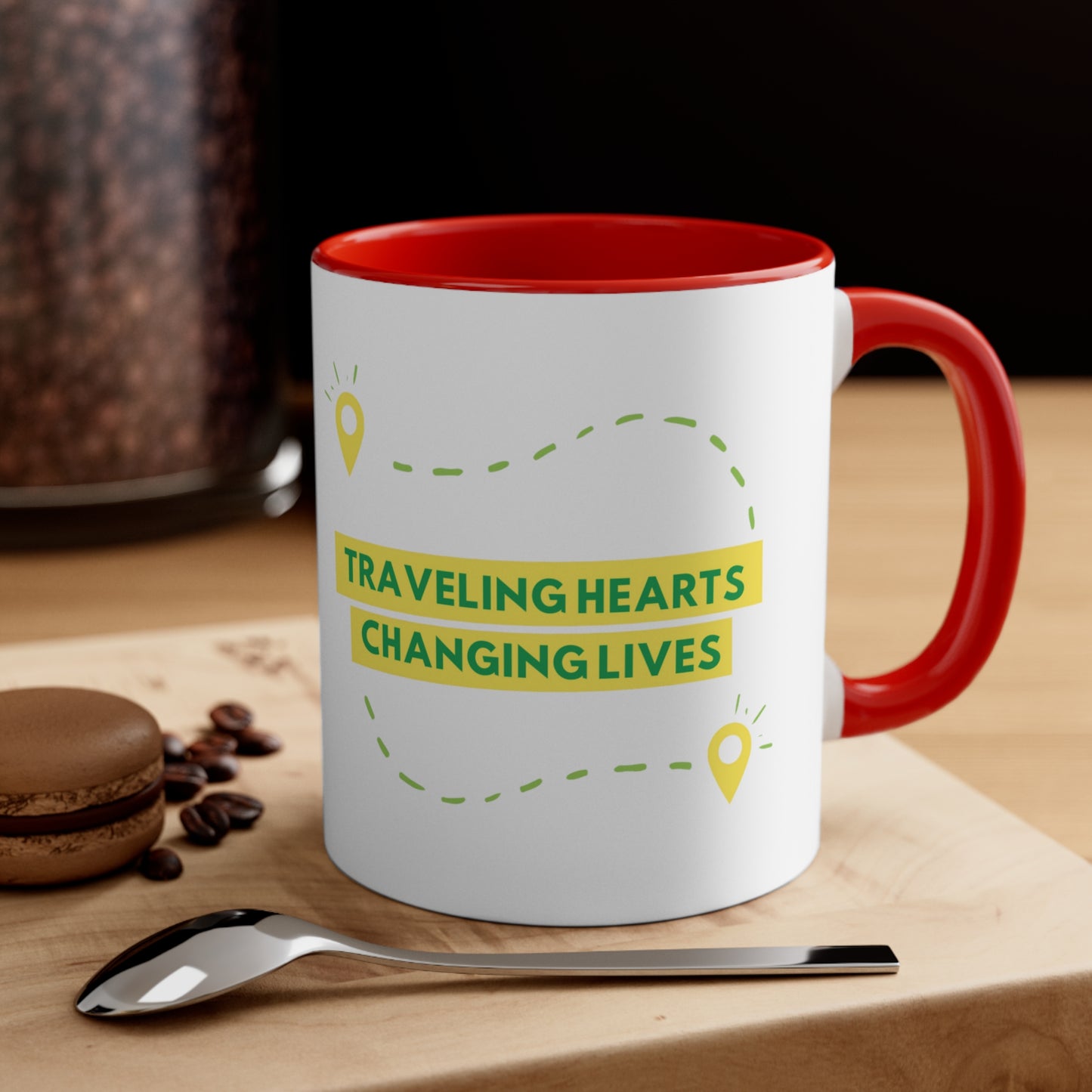 Traveling Hearts Changing Lives Coffee Mug, 11oz