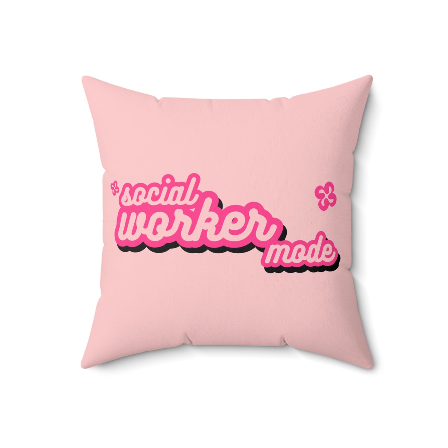 Social Worker Mode Spun Polyester Square Pillow Light Pink