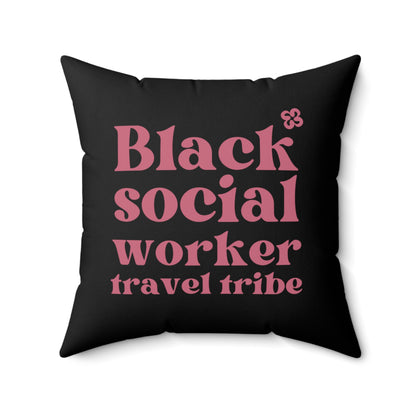 Black Social Worker Travel Tribe Printed Spun Polyester Square Pillow