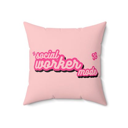 Social Worker Mode Spun Polyester Square Pillow Light Pink