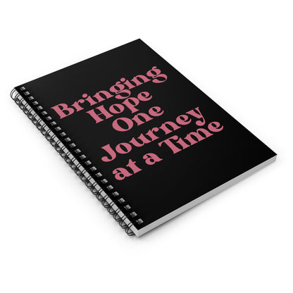 Social Month Collection Spiral Notebook Bringing Hope One Journey at a Time Covered - Ruled Line