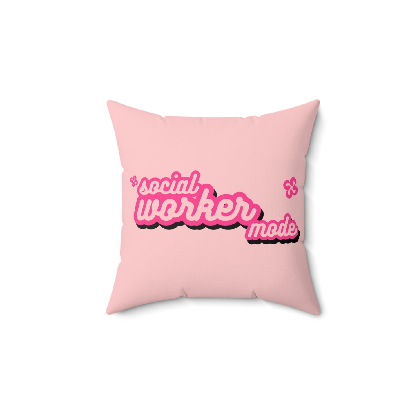 Social Worker Mode Spun Polyester Square Pillow Light Pink