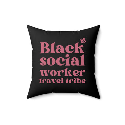 Black Social Worker Travel Tribe Printed Spun Polyester Square Pillow